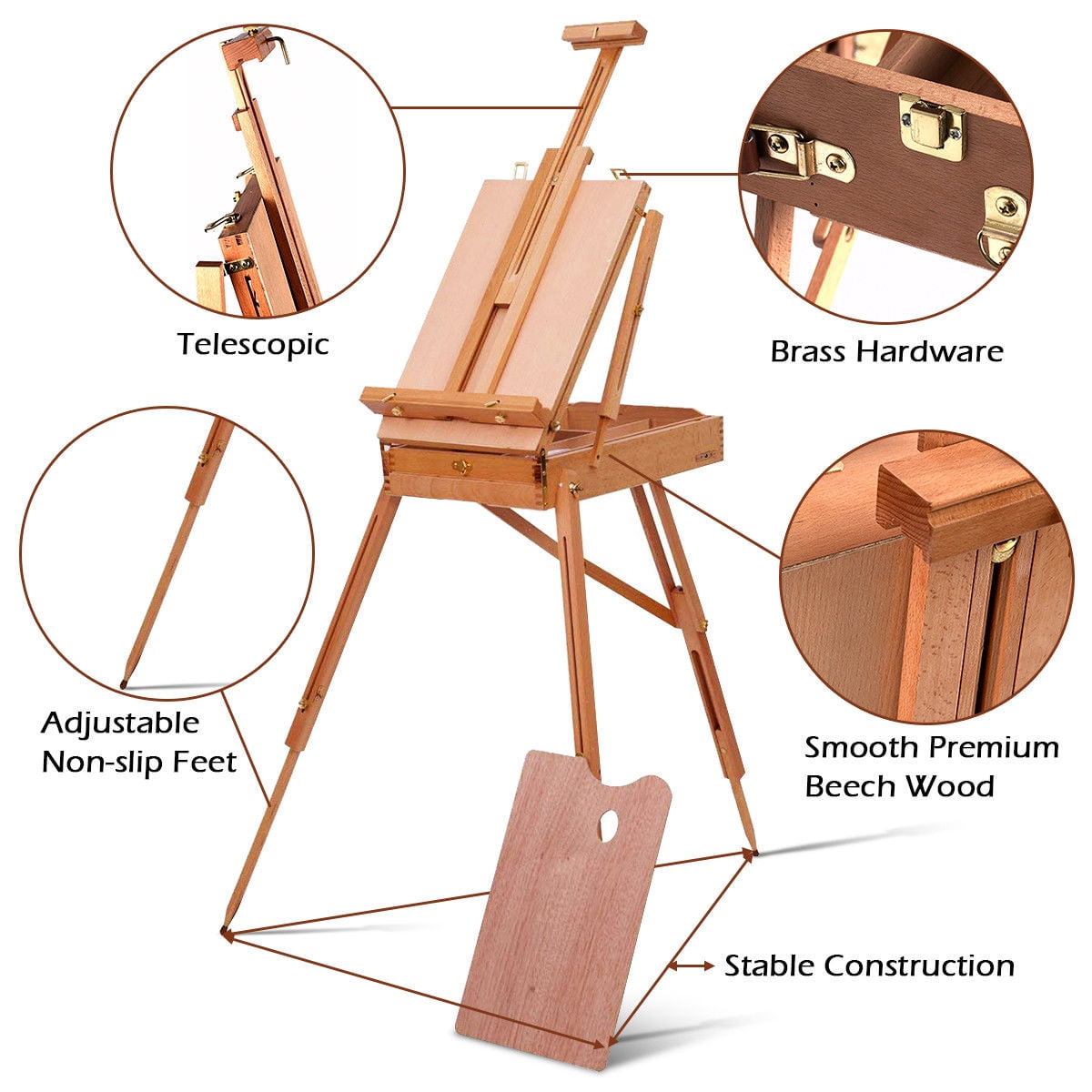 French Portable Easel Wooden Sketch Portable Folding Art Artist Painters  Tripod New - Painting Supplies, Facebook Marketplace