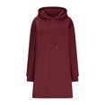 thumbnail image 4 of Vestidos de mujer Wancir Otoño Invierno 2024 Casual Manga Larga Cordón Plisado Sudadera con Capucha Suéter Túnica Mini Vestido, 4 of 7