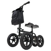 Vive Mobility All-Terrain Knee Scooter Walker for Adults – Steerable Crutch Alternative with Wheels for Foot, Ankle & Leg Injuries, Surgery Recovery, Basket Included, Black