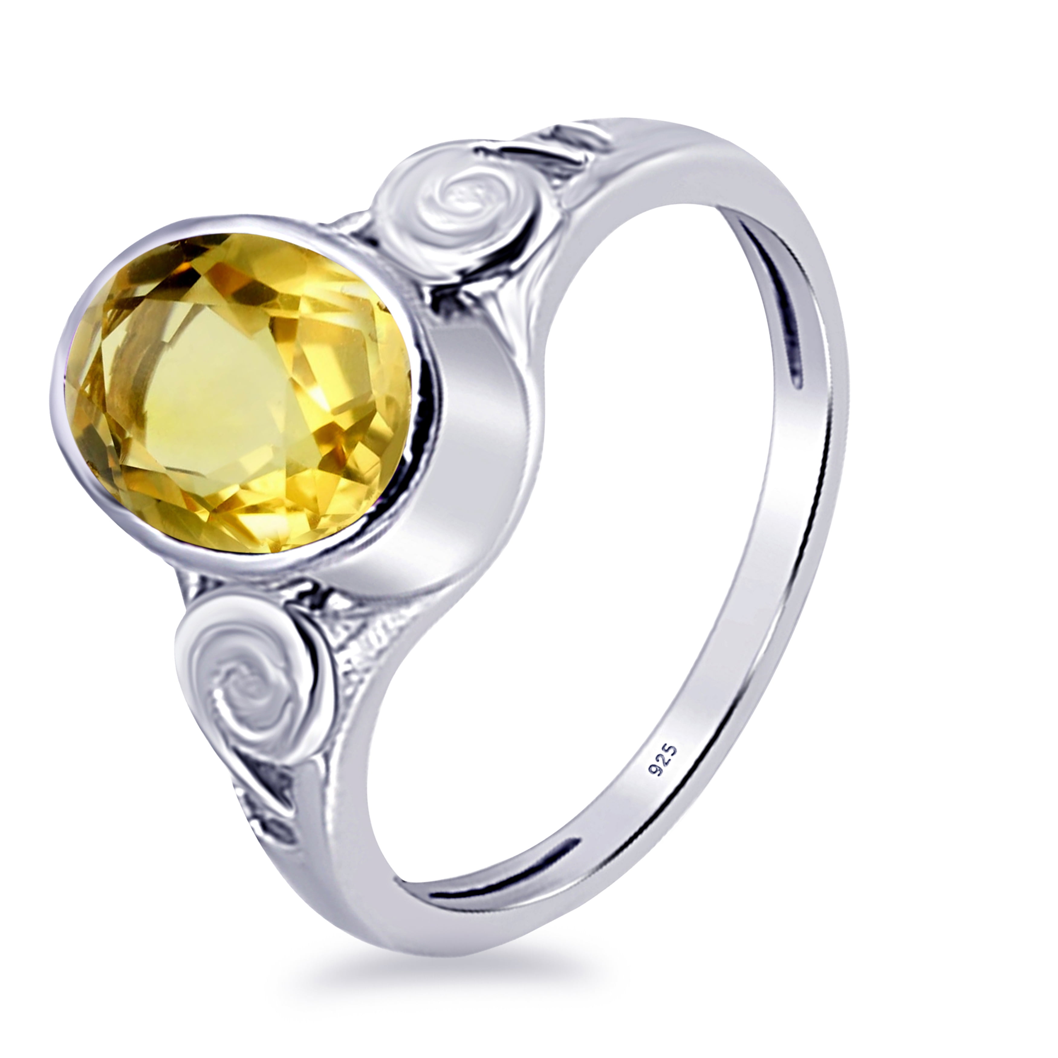 Women's wedding Ring November Birthstone 925 Sterling Silver Handmade CZ Diamond Citrine Ring Yellow Citrine Ring Statement Rings