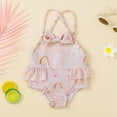thumbnail image 2 of Zanarzt Baby Girl Swimsuit One Piece Toddler One Piece Swimsuits Girls Beach Bathing Suit Kids Cute Swimwear Quick Dry Pink,9-12 Months, 2 of 7