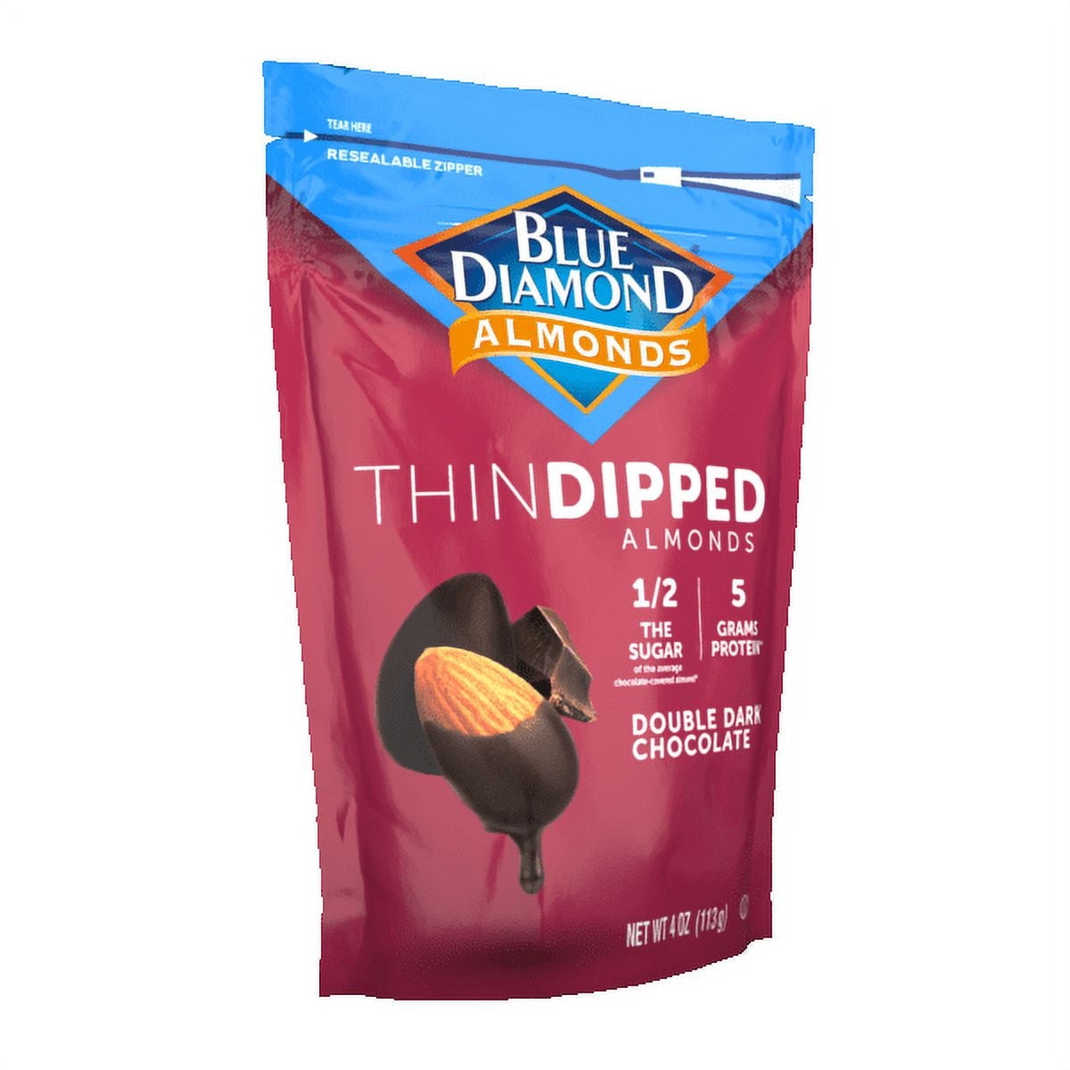 (Pack of 8) Blue Diamond Almonds Dark Chocolate Dipped 4 Oz