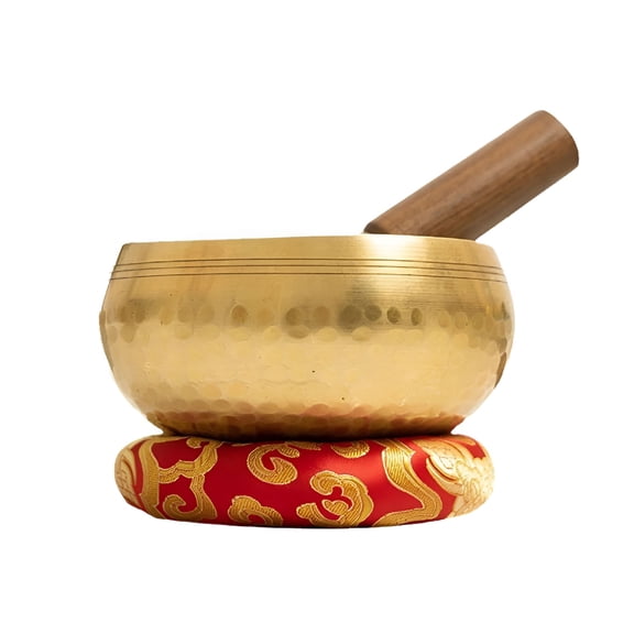 ACDANC Tibetan Singing Bowl Set,Sound Bowl Cushion and Wooden Striker,Rosewood,for Meditation,Stress Relief,Chakra Balancing