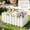 White, variant on 5Pcs Plastic Garden Fence Modular Border Panel, Weatherproof, Easy-Connect Landscaping Barrier for Courtyard, Vegetable Garden, or Lawn Edging