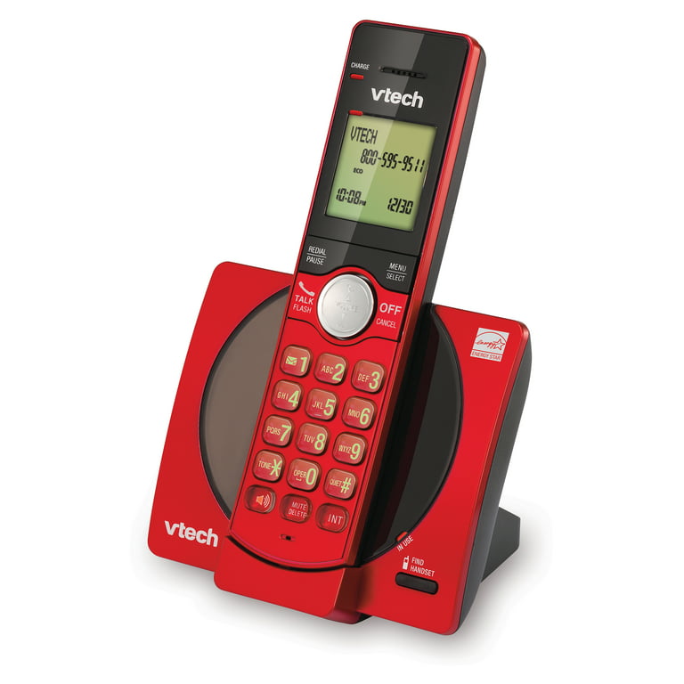 VTech DECT 6.0 Cordless Single Handset Phone with Caller ID/Call Waiting,  Red