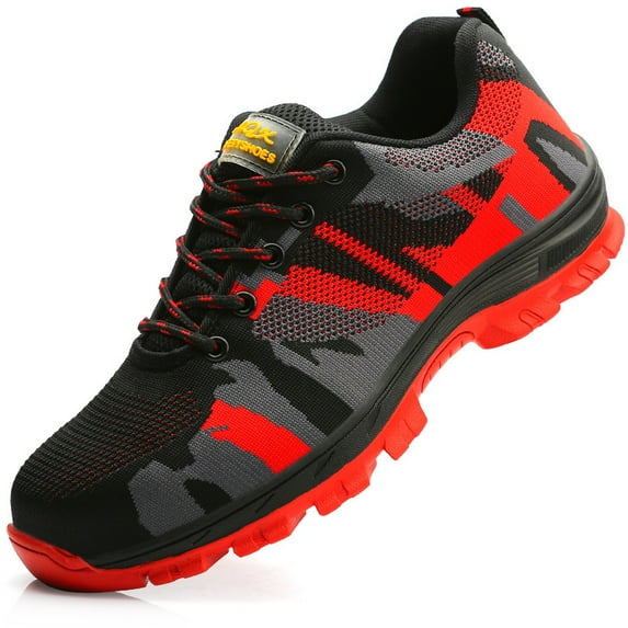 men's anti-smash shoes Flyweave breathable anti-puncture work shoes protect toes
