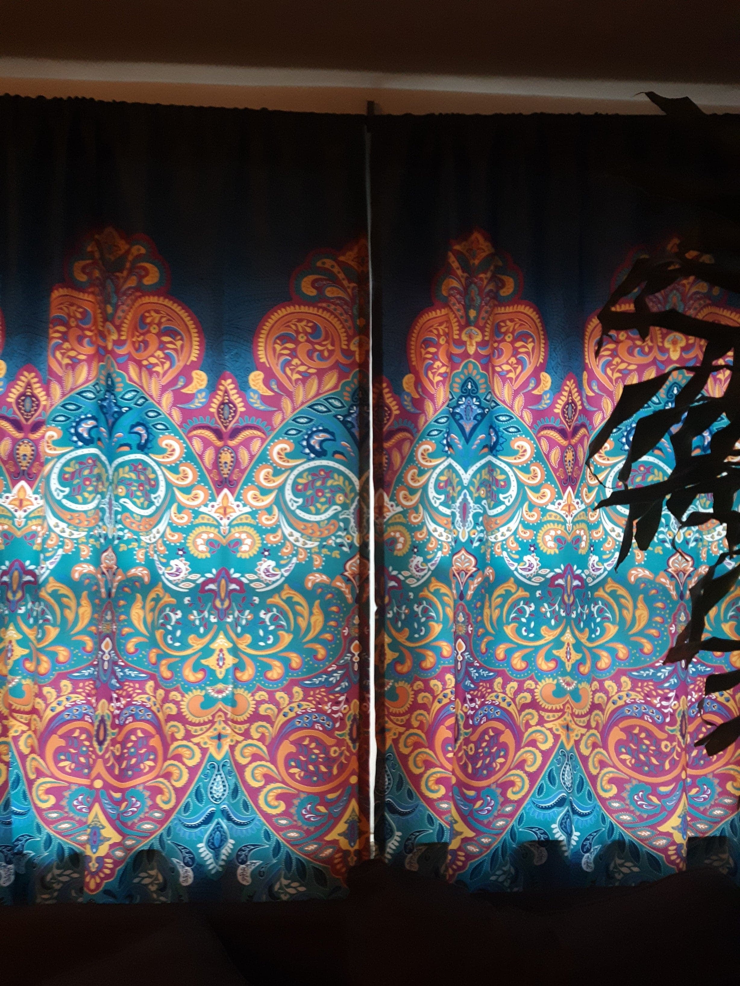 Lush Decor Boho Chic Room Darkening 84" x 52" + 2" Header Suzani Turquoise 3" Rod Pocket Pair Window Panel Curtain