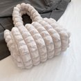 thumbnail image 1 of Bolso de piel sintética para mujer, bolso con asa superior simple y suave de gran capacidad (blanco), 1 of 8
