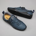 thumbnail image 5 of Mens Lace Up Casual Shoes Lightweight Walking Oxfords Comfortable Non-slip Driving Shoes Breathable and Fashionable Blue 10 US, 5 of 7