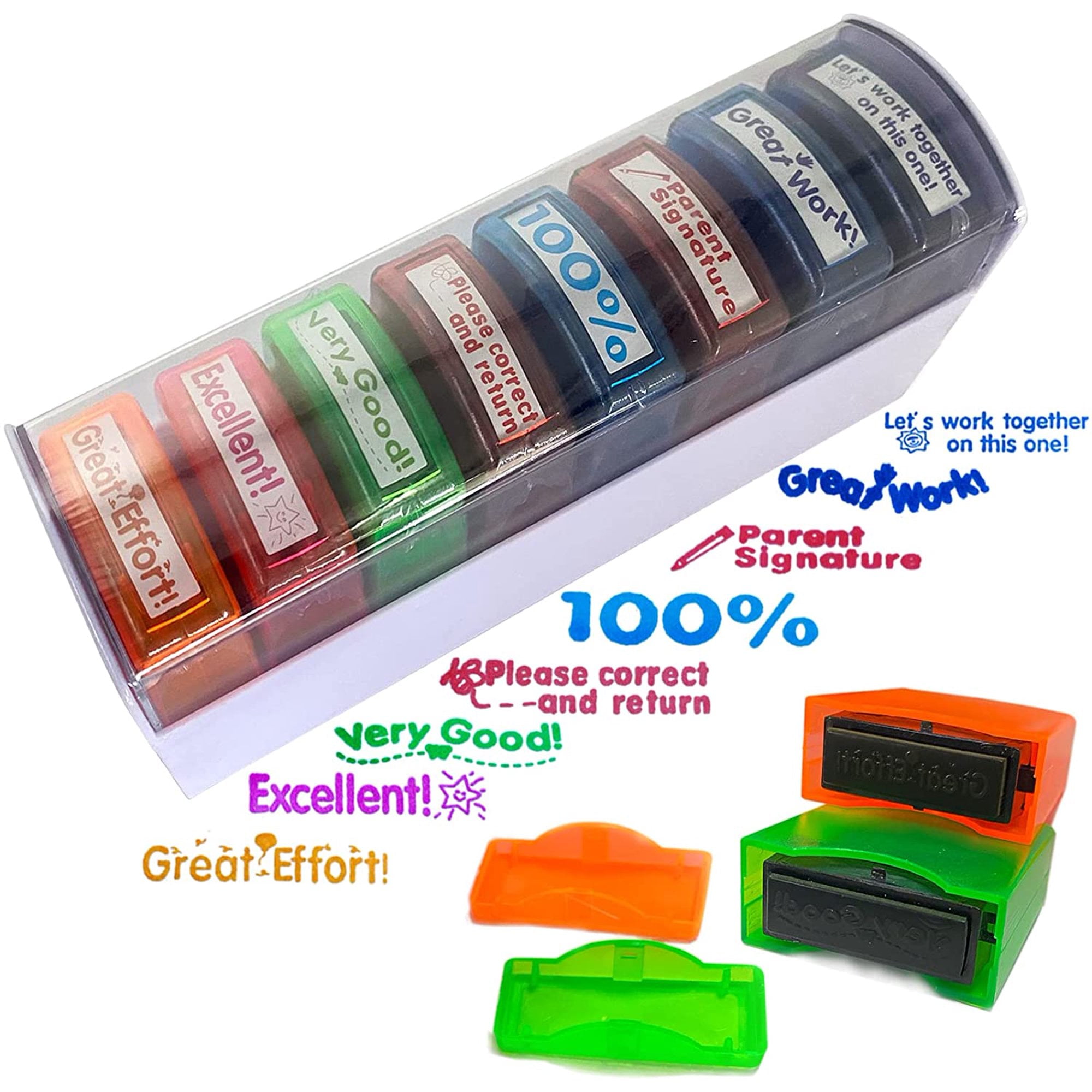 8Pcs Teacher Stamps for Grading Classroom Teacher, Supplies Self-inking ...