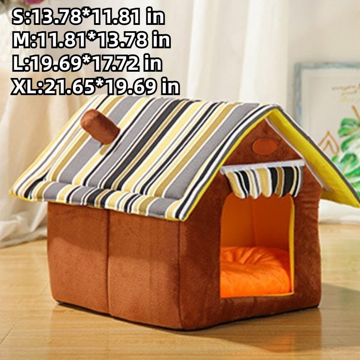 Cat Cave Bed, Soft Plush Covered Pet House with Removable Washable ...