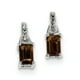 Sterling Silver Rhodié Diamant & Boucles d'Oreilles à Quartz Fumé QE10171SQ – image 1 sur 2