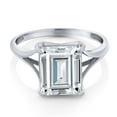 thumbnail image 3 of Gem Stone King 14K White Gold Solitaire Ring Set Emerald Cut Near Colorless 3.55cttw Moissanite, 3 of 6