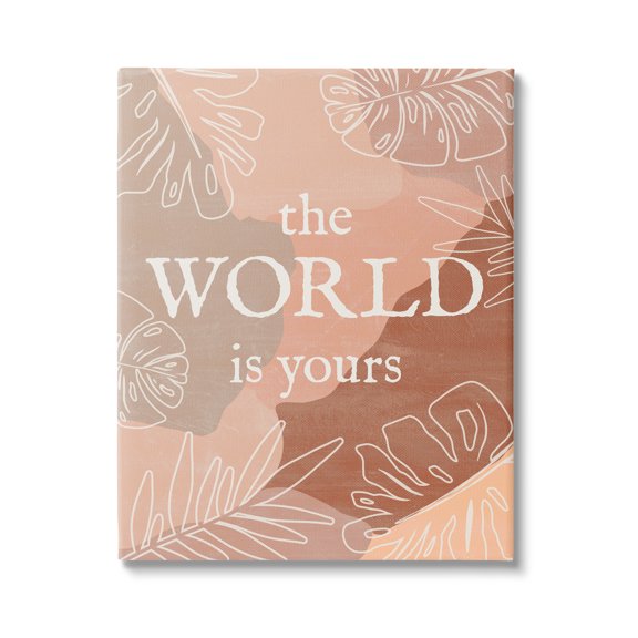 Stupell Industries World Is Yours Monstera Plant Boho Blocked Shapes,36 x 48, Design by Natalie Carpentieri