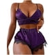 thumbnail image 1 of TRKIYQC Pijamas de lencería de 2 piezas para mujer, blusas de sujetador de corte bajo con tirantes lisos/de empalme, pantalones triangulares con doble cintura alta, ropa de dormir de verano TRKIYQC moda, 1 of 3