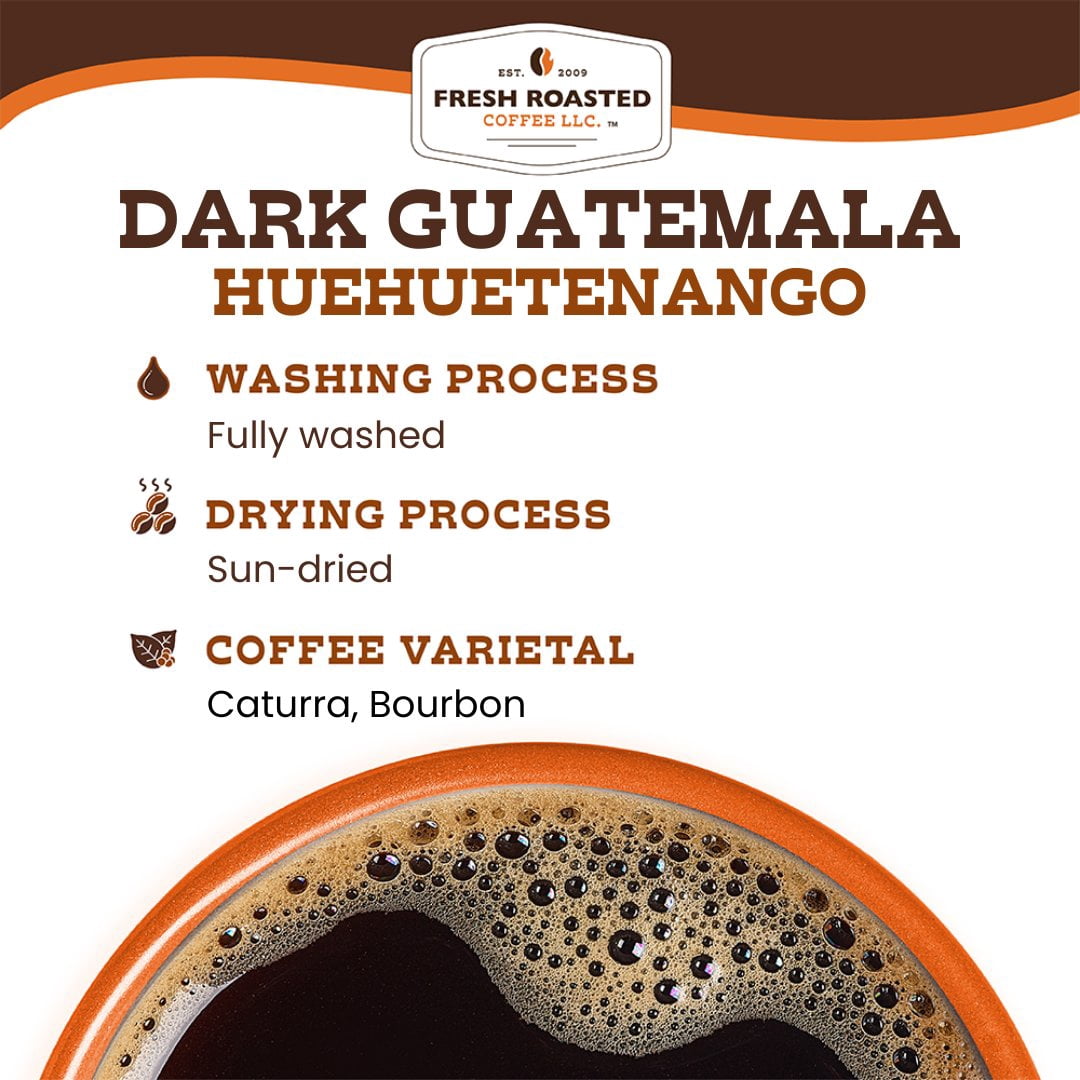Fresh Roasted Coffee, Dark Guatemalan Coffee, Dark Roast, Drip Ground, 32 oz 2 lbs