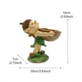 thumbnail image 3 of Hand Held Walnut Bird Bath Bowl Bird Feeder, Funny Handcrafted Resin Feeder for Outdoors Water Bowl Sculpture Garden Decoration, 3 of 5