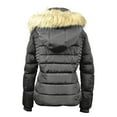 thumbnail image 4 of Winter Quilted Puffer Coat for Women Fleece Lined Warm Jacket with Removable Faux Fur Hood, 4 of 5