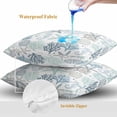 thumbnail image 4 of Blue Green Coastal Throw Pillow Covers 20x20 Inch Set of 2, Summer Beach Coral Shell Ocean Waterproof Outdoor Pillow Covers, Decorative Cushion Pillowcases for Couch, Sofa, Bed, Garden, Patio, 4 of 9