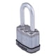thumbnail image 3 of Master Lock 311TRI Candado de acero laminado con llaves iguales, paquete de 3, negro, 3 of 5