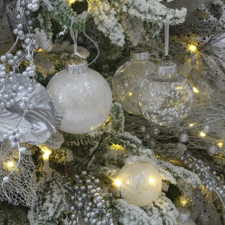 Silver Seas Glass Ball Ornament Sets