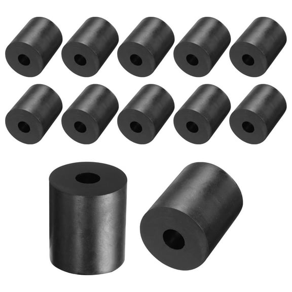 12 Packs Rubber Spacers 30mm OD, 10mm ID, 35mm Height Round Anti Vibration Spacer Thick Rubber Washers