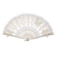 thumbnail image 1 of Abanico plegable de encaje Abanico plegable de encaje blanco Decoración de moda Abanico de encaje para mujer Retro Mariposa, 1 of 9