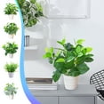 thumbnail image 1 of Planta artificial en maceta - Folia sintética de plástico verde de 11 pulgadas para decoración hotelera en la oficina, 1 of 6
