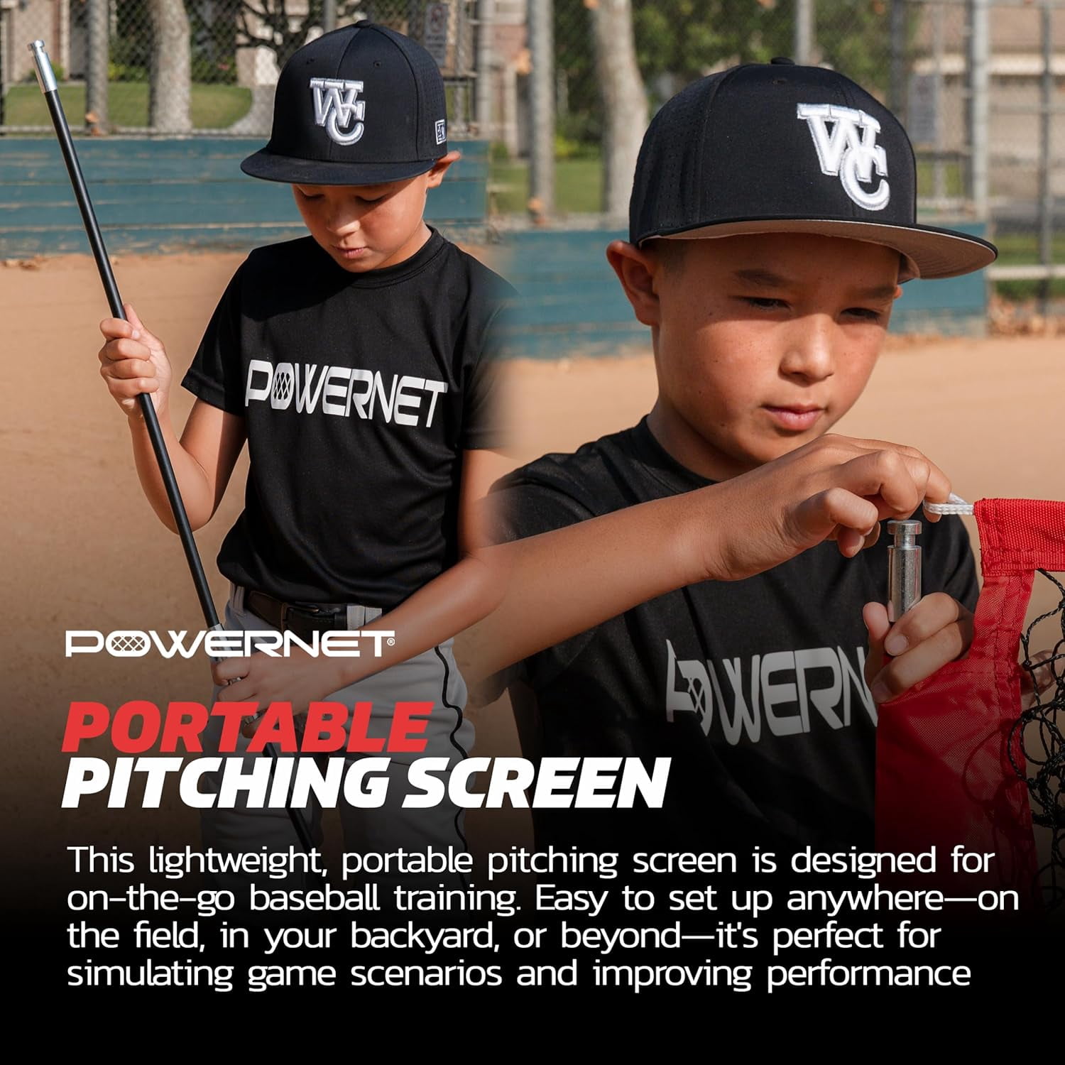 PowerNet Pitching Zone Pro Strike Zone Softball & Baseball Net, Portable Pitching Net with Targets, Includes Sandbags & Carry Bag
