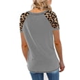 thumbnail image 3 of Lumento Leopard Print Summer Blouse for Women Vintage Fashion Cotton T Shirt Comfy Soft Gray S, 3 of 3
