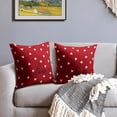 thumbnail image 3 of Valentines Day Pillow Covers 18x18 Set of 2 Valentine''s Red Love Heart Print Pattern Decorative Throw Pillows Outdoor Farmhouse Holiday Decoration Pillowcases Cushion Cases Decor for Sofa Couch Bed, 3 of 5