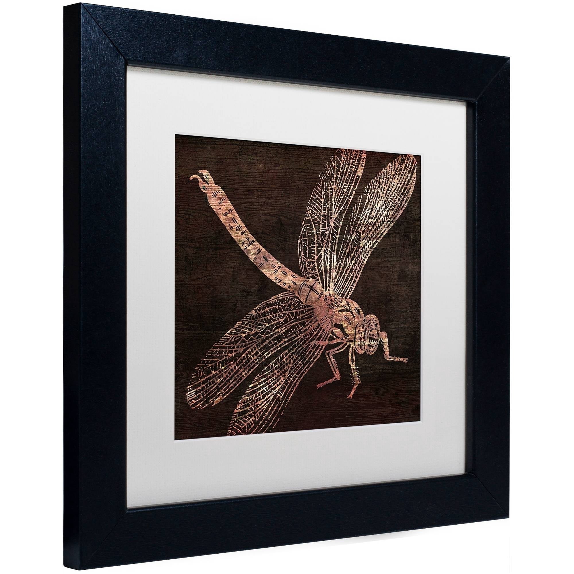 Trademark Fine Art "Dragonfly" Canvas Art by Color Bakery White Matte, Black Frame