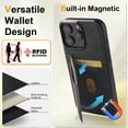thumbnail image 2 of Dteck Case for iPhone 16 Pro,Magnetic Leather Flip Case Card Slot Wallet Shockproof Rubber Stand Back Cover for iPhone 16 Pro,Black, 2 of 4