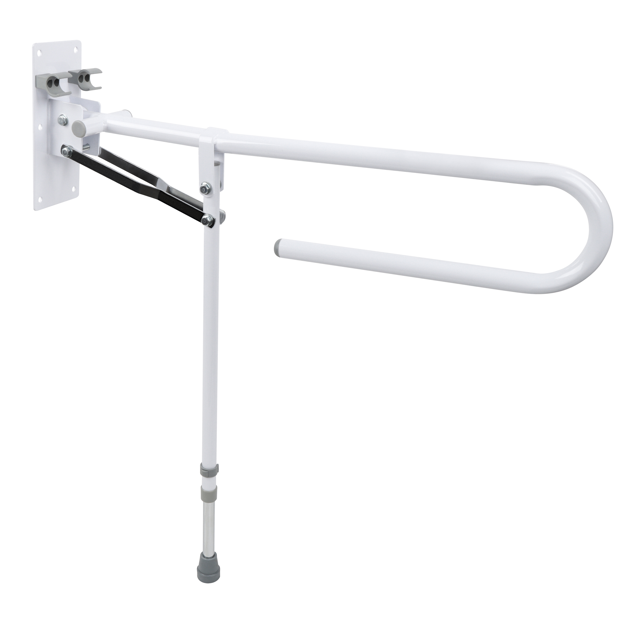 Mondo Medical Bathroom Toilet Grab Bar White Foldable Toilet Support Aid Rail