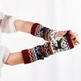 thumbnail image 2 of Clearance! Gloves Women Girl Knitted Arm Fingerless Keep Warm Winter Gloves Soft Warm Mitten, 2 of 3