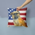 thumbnail image 2 of Carolines Treasures BB9687PW1414 Brussels Griffon Patriotic Fabric Decorative Pillow  14Hx14W multicolor, 2 of 4