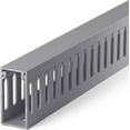 thumbnail image 2 of UYGDUY-H2in x W1in Server Rack Cable Management Raceway, 99in (6X L16.5in) Cable Raceway Kit, Electrically Safe PVC Open Slot Wire Cover, Cord Hider for Under Desk/Computer/Network Cords, Grey, 2 of 4