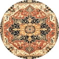 thumbnail image 1 of Ahgly Company Indoor Round Abstract Dark Sienna Brown Abstract Area Rugs, 5' Round, 1 of 6