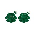 thumbnail image 2 of Cjfdfy Newborn Baby Girl Christmas Clothes Santa Claus Christmas Tree Long Sleeve Ruffled Bubble Romper With Headband Cute My First Christmas Fall Winter Holiday Set 0-18 Months, 2 of 9