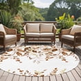 thumbnail image 4 of Orange Brown Eucalyptus Round Area Rug 5Ft Washable Circle Rugs for Living Room Bedroom, Watercolor Spring Weeping Botanical Non-Slip Carpet Floor Mats Indoor Outdoor Carpet Runner Home Decor, 4 of 8