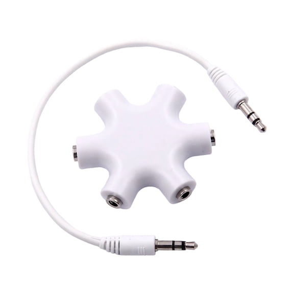 Compact 5-Way 3.5mm Splitter Star-Shaped Design for Speakers/Headphones & Gold Plated Durability