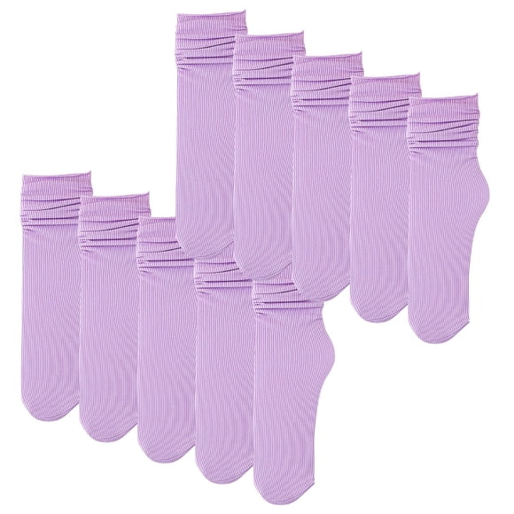 10-Pair Ice Ice Socks Women's Summer Thin Socks – Cool Mid-Tube Stockings, Fashionable Velvet Pile, Breathable & Comfortable,Purple,One Size,Dailypoc,Socks for Women