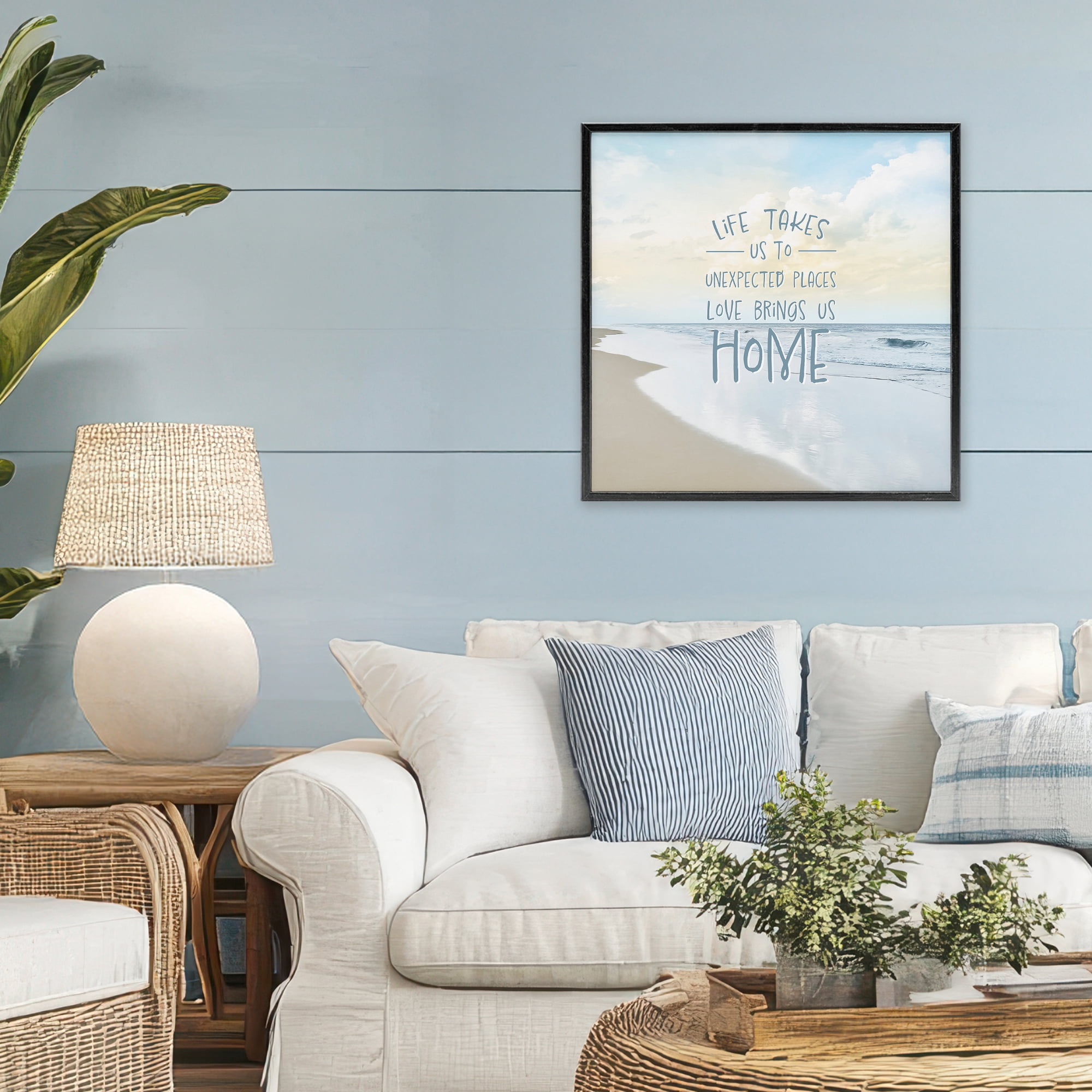 Stupell Industries Love Brings Us Home Inspiration Black Framed Giclee Art, design by Natalie Carpentieri