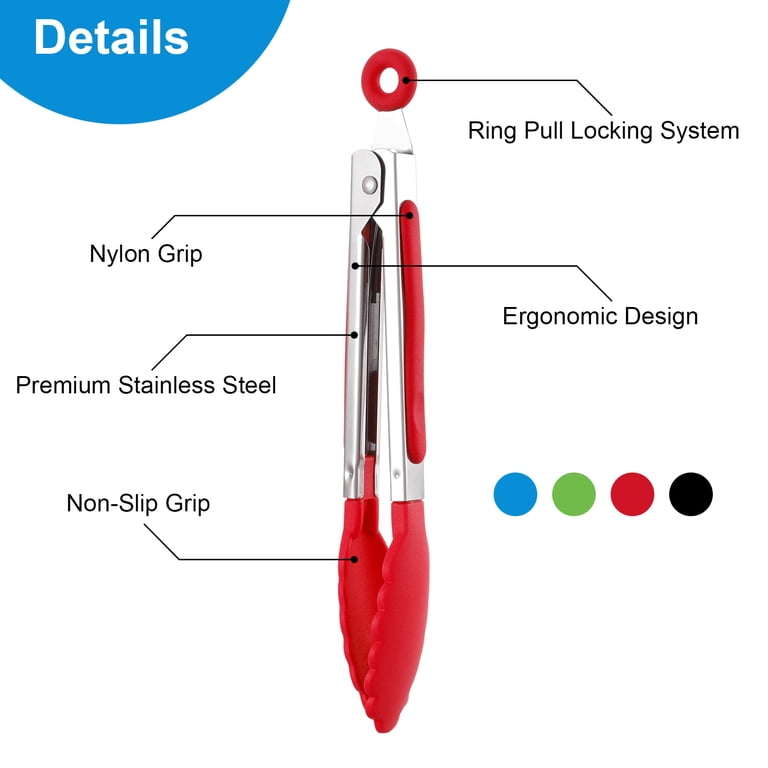 Topekada Stainless Steel Kitchen Tongs, 4-Pack, 8 in photo 7