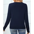 thumbnail image 3 of QUALFORT Women’s 100% Cotton Crew Neck Long Sleeve Pullover Sweater – Soft Lightweight Knit Top, 3 of 7