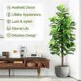 thumbnail image 6 of Colourtree Fiddle 59" Leaf Fig Tree Artificial - Tall Faux Fiddle Leaf Fig Tree - Fake Fig Plant with Realistic Texture for Indoor Outdoor Modern Home House Office - Pot Style 04, 6 of 6
