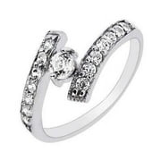 JewelStop Sterling Silver Crossover CZ Toe Ring