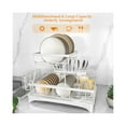 thumbnail image 3 of Dish Drying Rack, Lampao 2 Tier Large Dish Rack and Drain Board Set for Kitchen Counter, White, 3 of 10