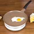 thumbnail image 6 of Crepe Pan Nonstick for Dosa Tawa Peep Tortilla Pancake, DIIG 11 inch Nonstick Granite Stone Coated Skillets with Spreader Spatula, Flat Bottom for Gas Electric Induction All Stove Top, Brown, 6 of 9