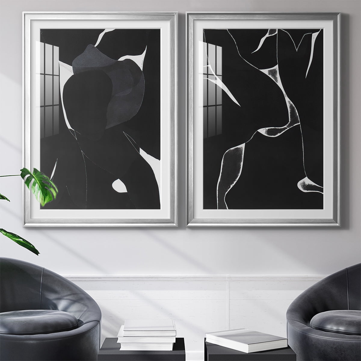 Wexford Home Night Bloom I Premium Framed Print, 26.5" x 36.5" - Ready to Hang, Silver (Set of 2)